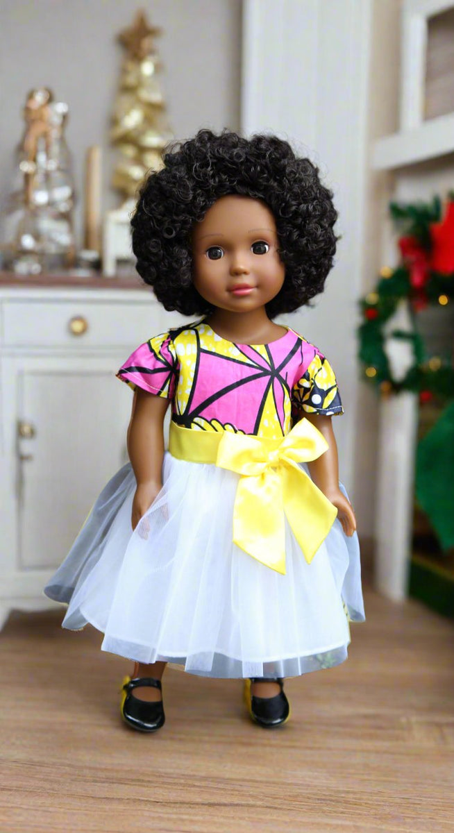 14 in Cloth body discount African brown doll with clothing